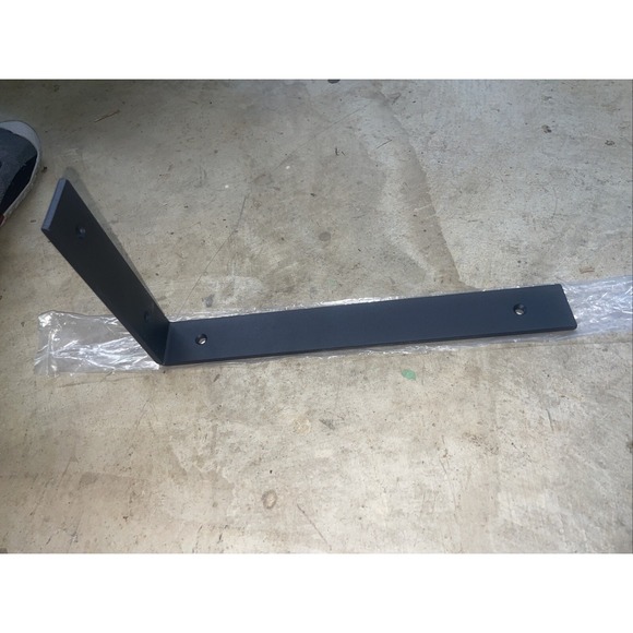 Minimalist Black Powder Coated Shelf Bracket 12 In Shelf Pre drilled Countersunk - Picture 1 of 6